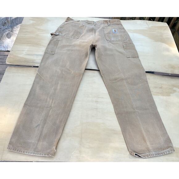 CARHARTT Original Fit Men's Brown Denim Jeans Carpenter Workmen USA SIZE 40X34 - Picture 7 of 10